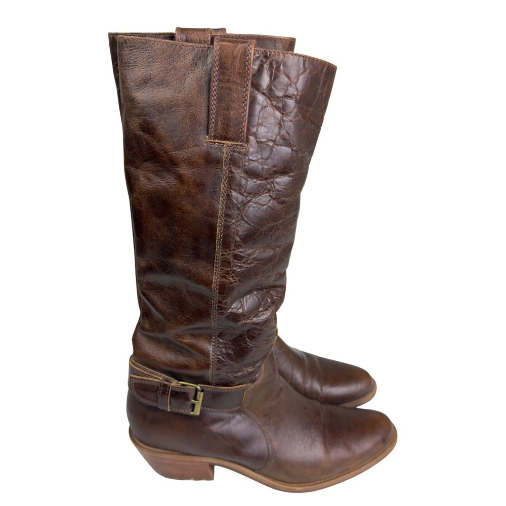 Lucchese Charlie 1 Horse Women Size 8B Leather Riding Boots Brown Handcrafted